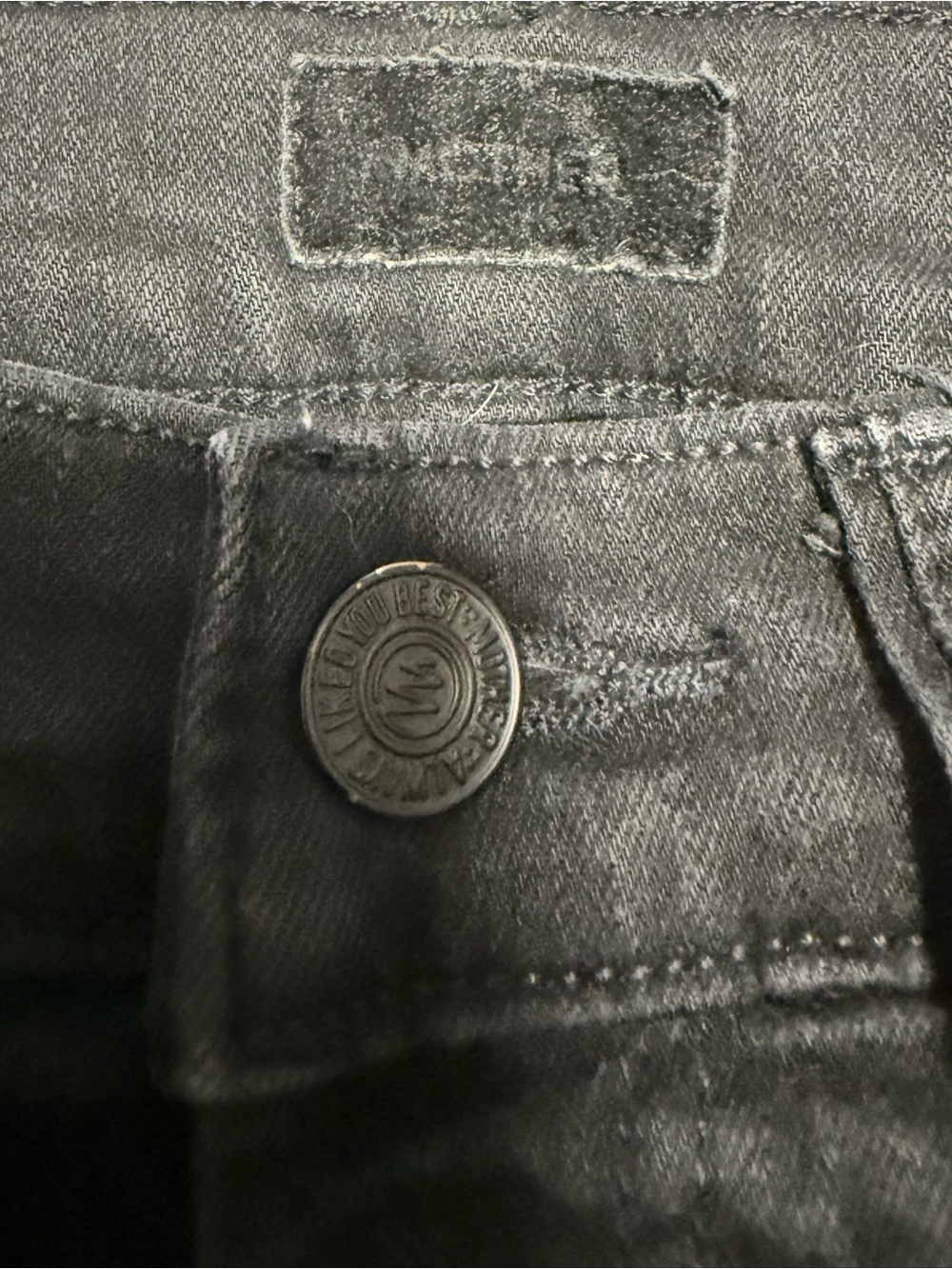 MOTHER Hustler Ankle Fray in Not Guilty Jeans Black High Rise Size 24 (US2) - Picture 7 of 9